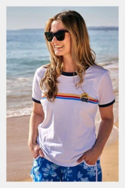 Saltrock Womens Celeste Stripe Ringer Tee -Craghop Clothing Shop b11bac0527 1010 s