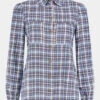 Troy London Womens Round Collar Check Shirt