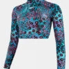 Speedo Womens Printed Crop Rash Top