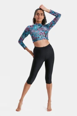 Speedo Womens Printed Crop Rash Top -Craghop Clothing Shop f11bac0022 7087 d