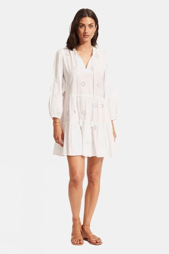 Seafolly Womens Embroidery Tiered Dress 2 Seafolly Womens Embroidery Tiered Dress - Image 2